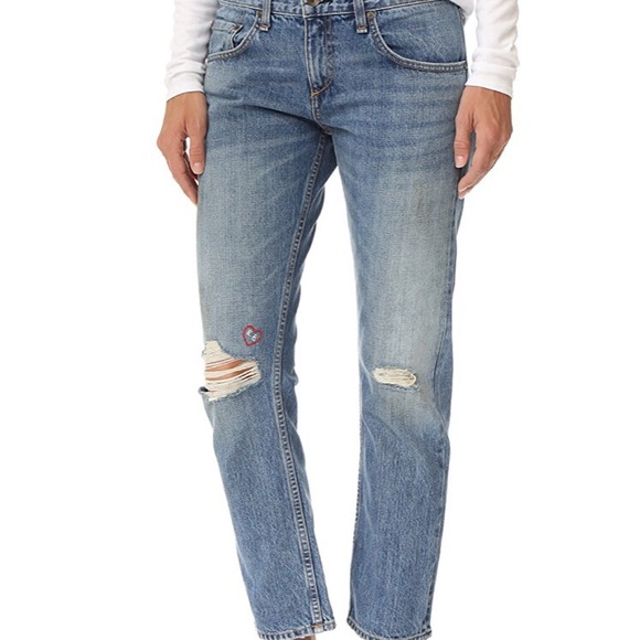 Rag & Bone X Boyfriend Crop Jean Embroidered - Picture 6 of 6